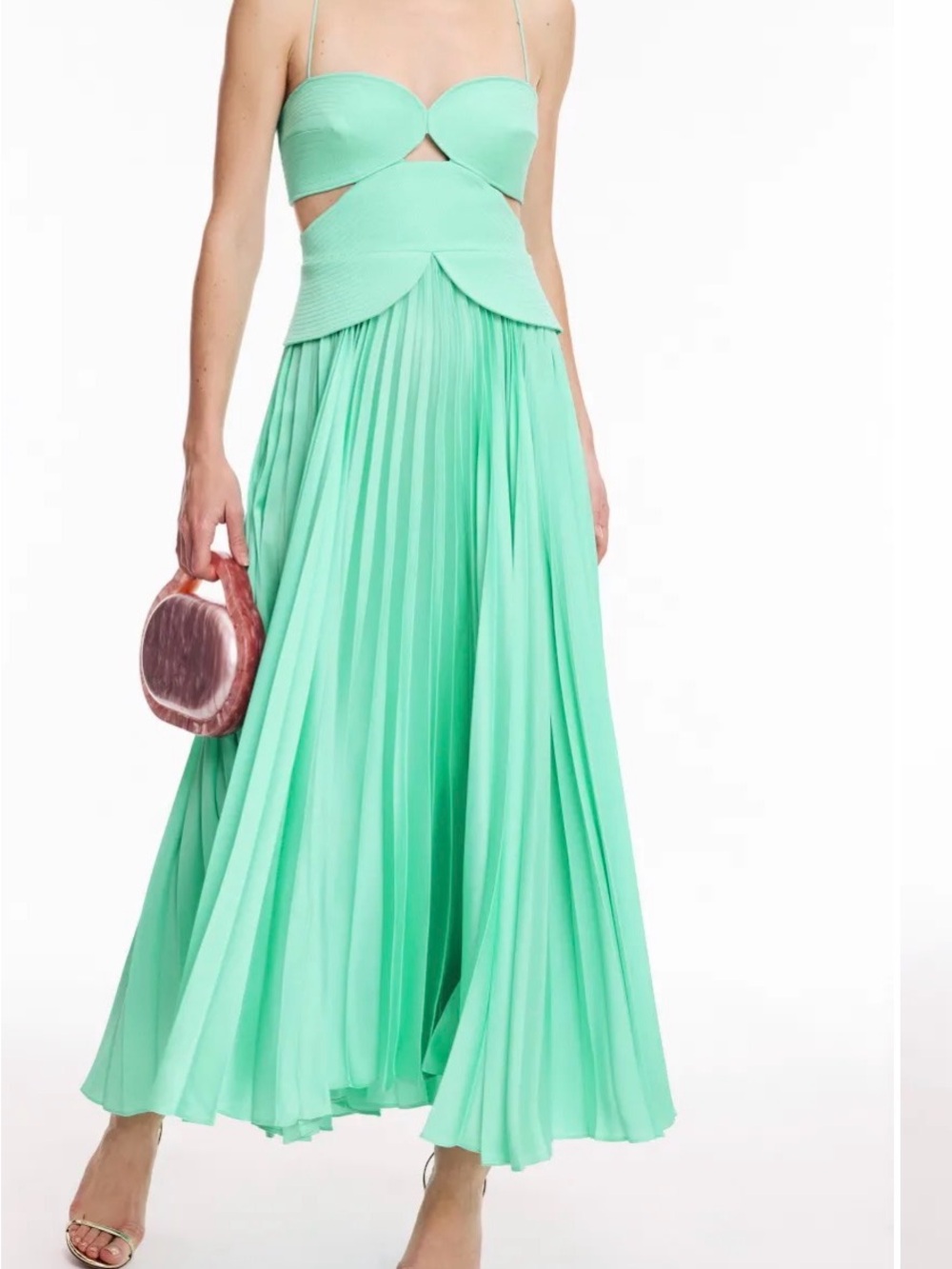 Acler Mint Green Pleated Maxi Skirt